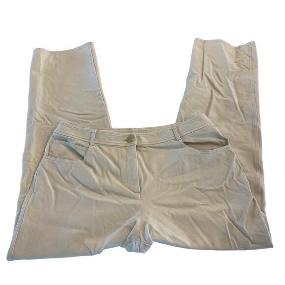 St. John Straight Leg Trouser Pants in Creamy Beige 12 - Picture 4 of 9